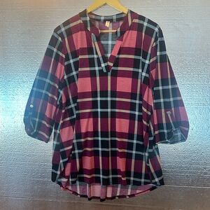 Paisley Grace Boutique Plaid Tunic 3X